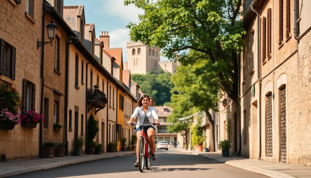 paseo en bici por burgo medieval frances Viajar y Viajes